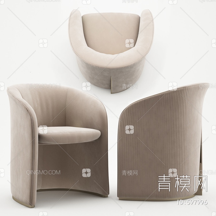 单人沙发3D模型下载【ID:597996】