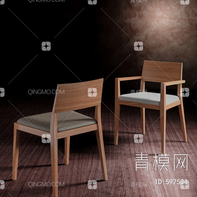 木质椅子3D模型下载【ID:597504】