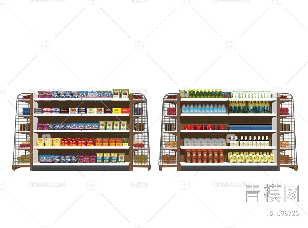 超市食品货架商场展架SU模型下载【ID:598725】