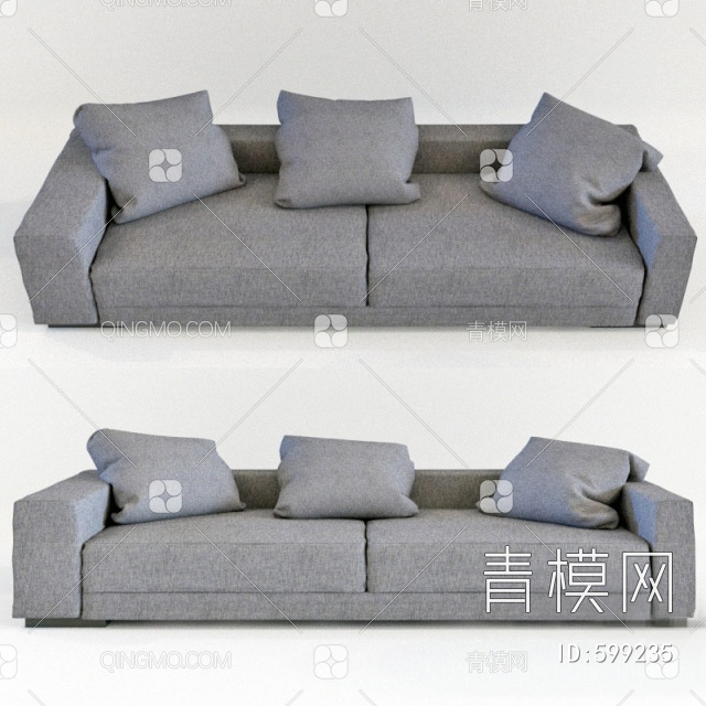 双人沙发3D模型下载【ID:599235】