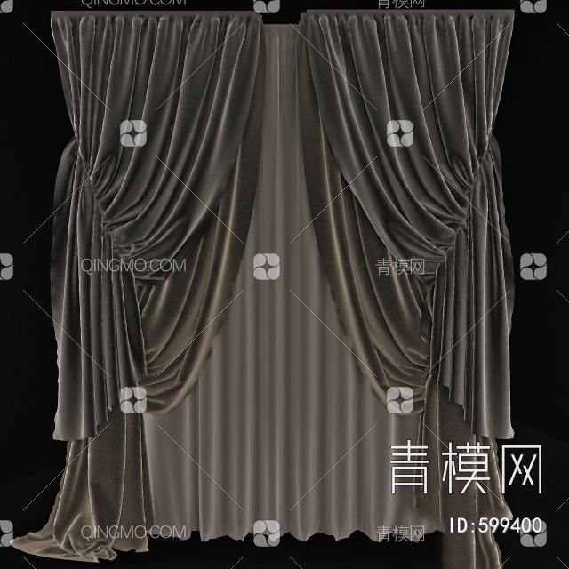 窗帘3D模型下载【ID:599400】