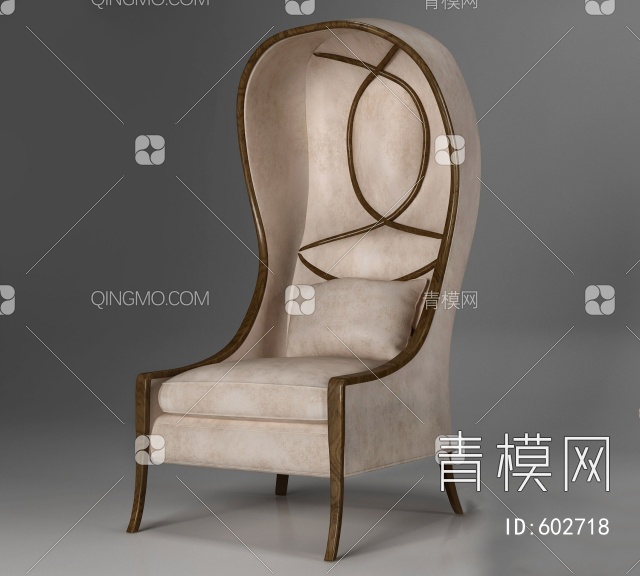 高靠背椅子3D模型下载【ID:602718】