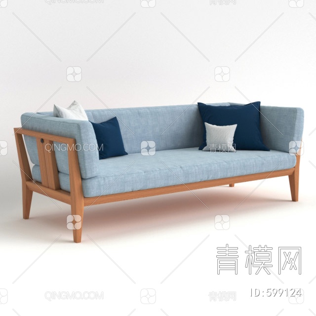 双人沙发3D模型下载【ID:599124】