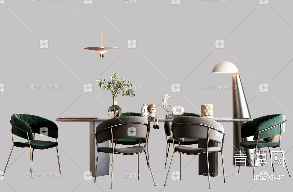 铁艺餐桌椅子3D模型下载【ID:603447】