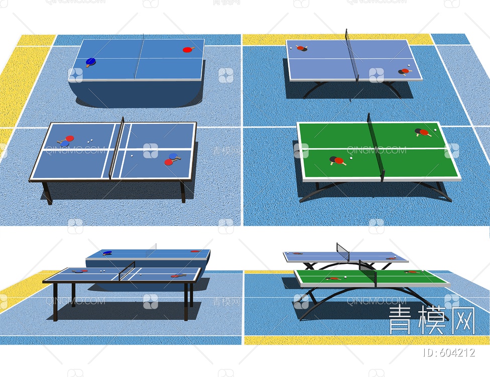 乒乓球台乒乓桌球SU模型下载【ID:604212】