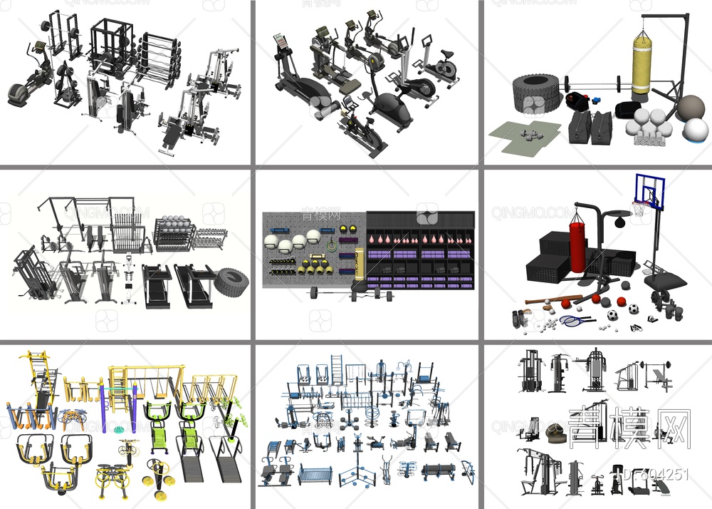 健身器材运动器材SU模型下载【ID:604251】
