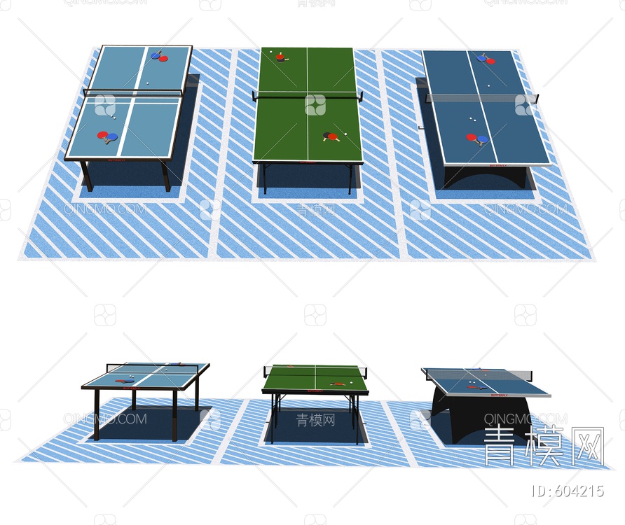 乒乓球台乒乓球桌SU模型下载【ID:604215】
