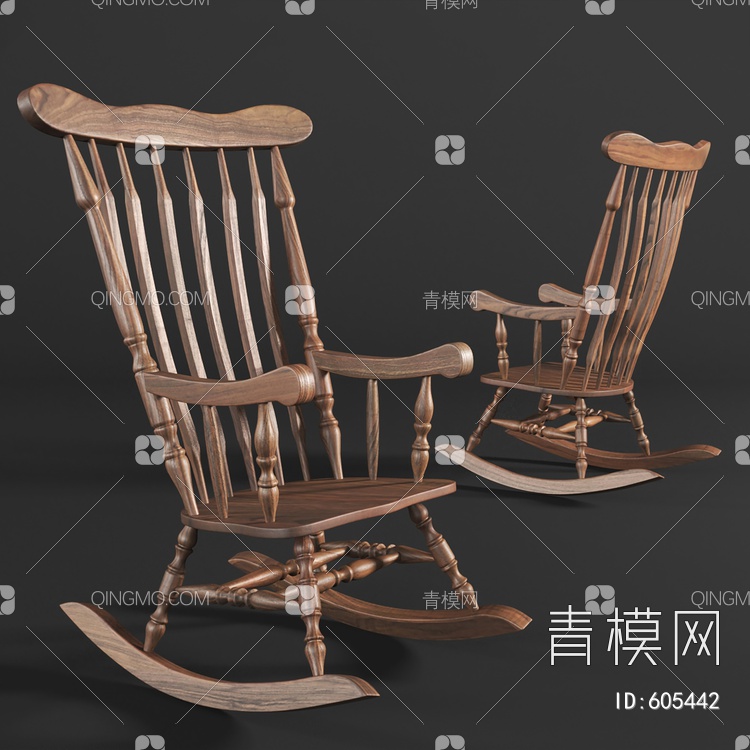 摇摇椅  躺椅3D模型下载【ID:605442】