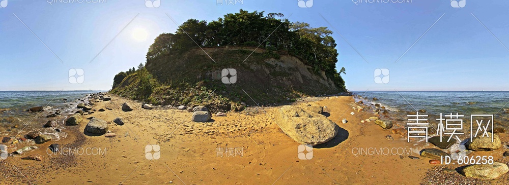 360海边 小岛  沙滩外景贴图下载【ID:606258】
