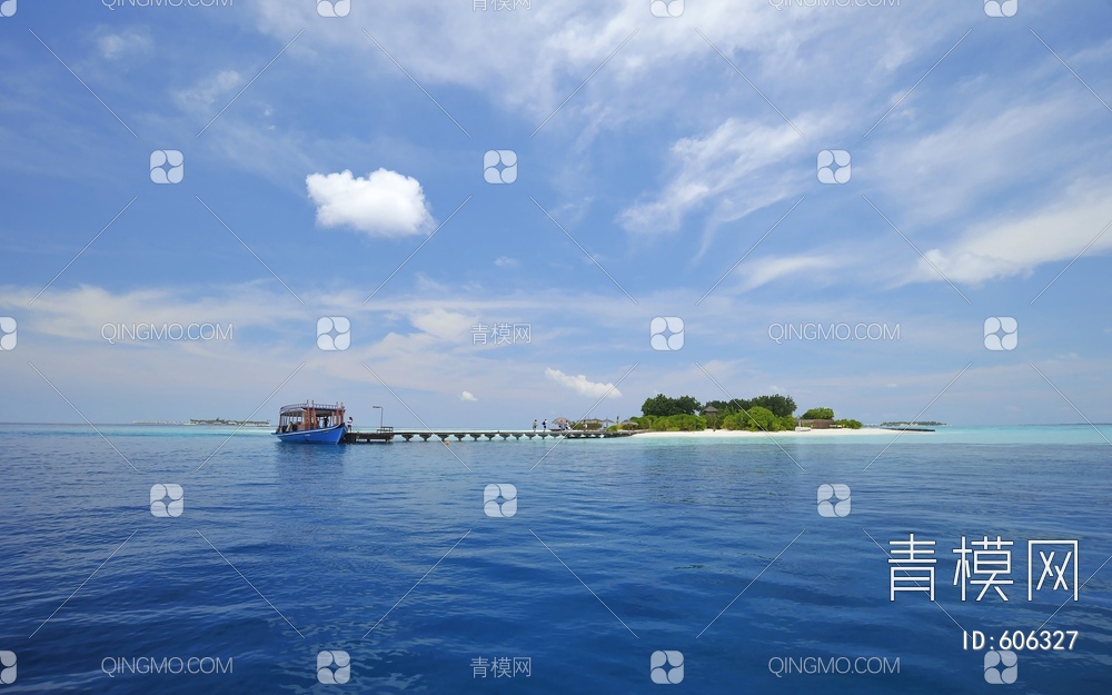 海边外景  马尔代夫贴图下载【ID:606327】