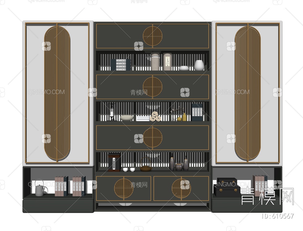 博古架 多宝阁SU模型下载【ID:610567】
