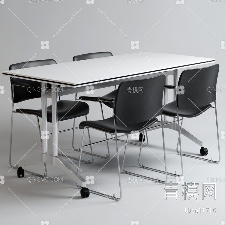 办公桌椅SU模型下载【ID:611710】