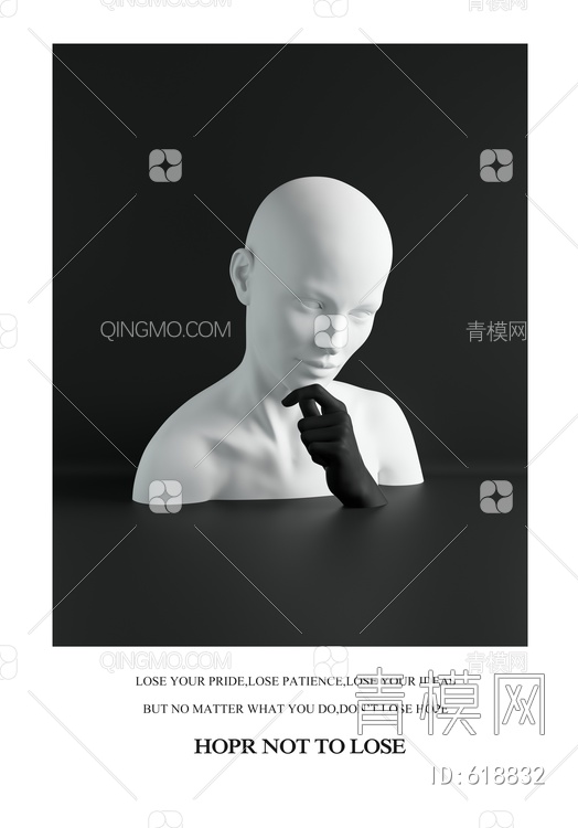黑白人物雕塑贴图下载【ID:618832】
