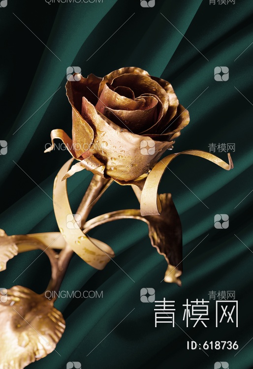 金色玫瑰贴图下载【ID:618736】