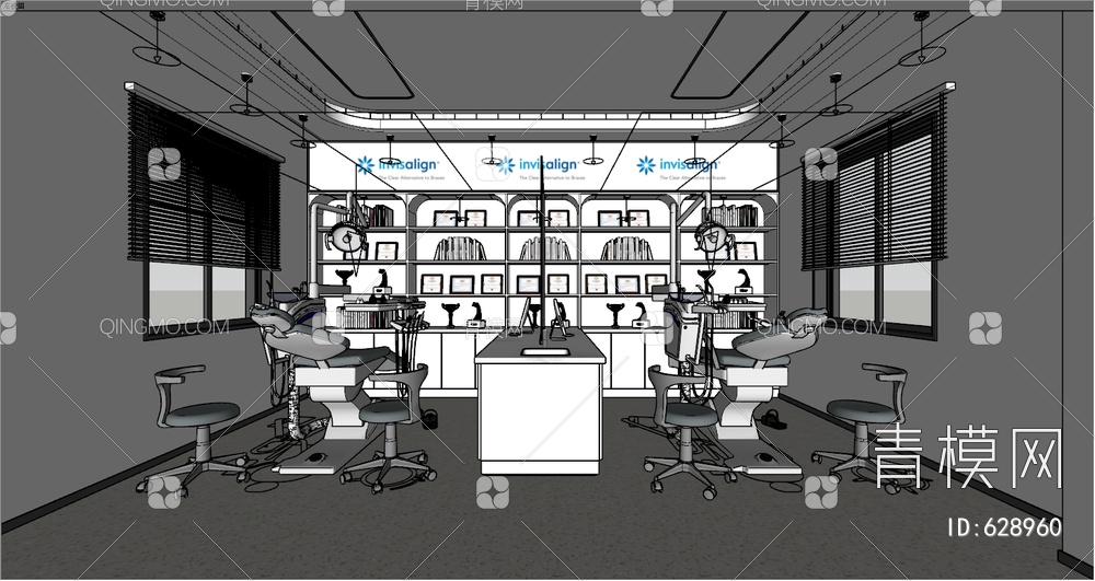 牙科口腔医院正畸诊室SU模型下载【ID:628960】