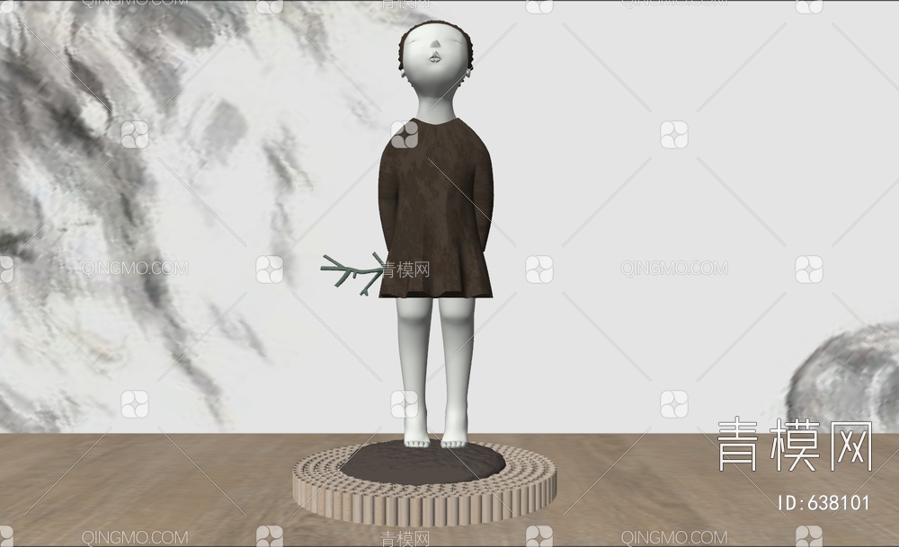 人物雕塑摆件SU模型下载【ID:638101】