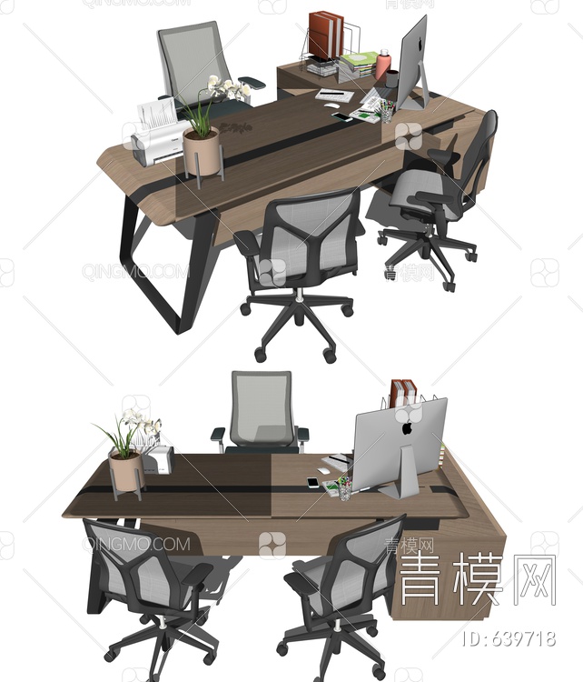 办公桌椅SU模型下载【ID:639718】