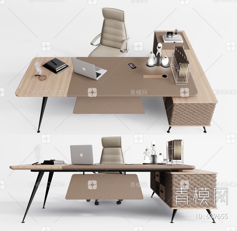 办公桌椅 办公书桌SU模型下载【ID:639655】