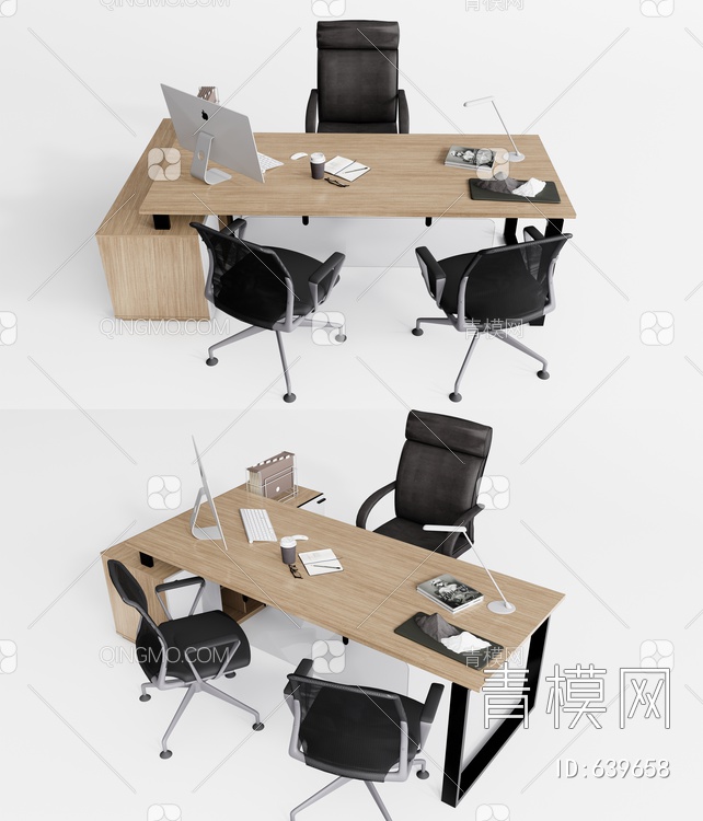 办公桌椅 桌椅组合SU模型下载【ID:639658】
