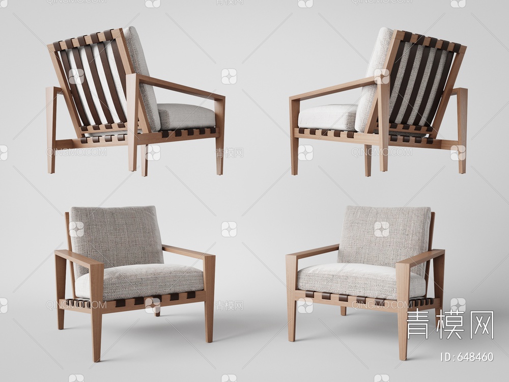 椅子，单人沙发，休闲椅3D模型下载【ID:648460】