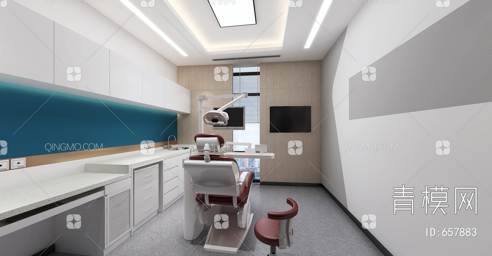 口腔医院，牙科室，等待区3D模型下载【ID:657883】