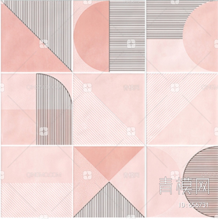 瓷砖花砖马卡龙粉色瓷砖贴图下载【ID:656731】