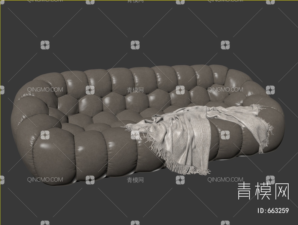 双人皮革沙发3D模型下载【ID:663259】