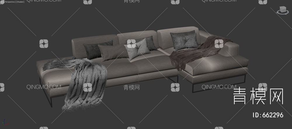 布艺转角沙发3D模型下载【ID:662296】