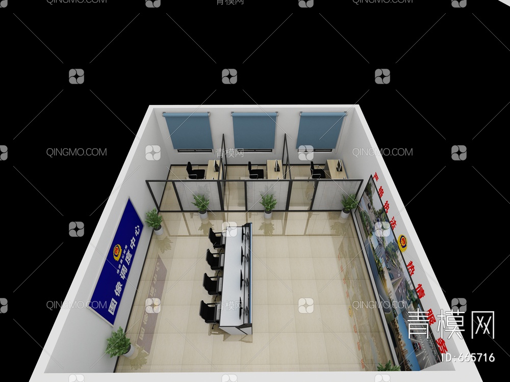 IDC机房,调度中心3D模型下载【ID:665716】