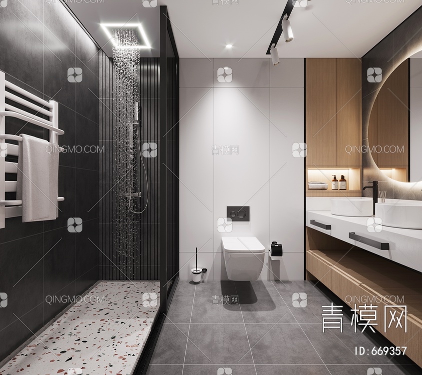 卫生间浴室3D模型下载【ID:669357】