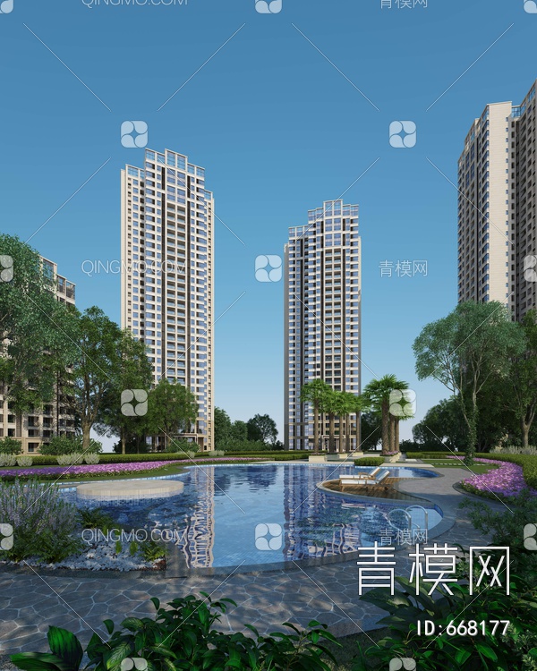 高层住宅3D模型下载【ID:668177】
