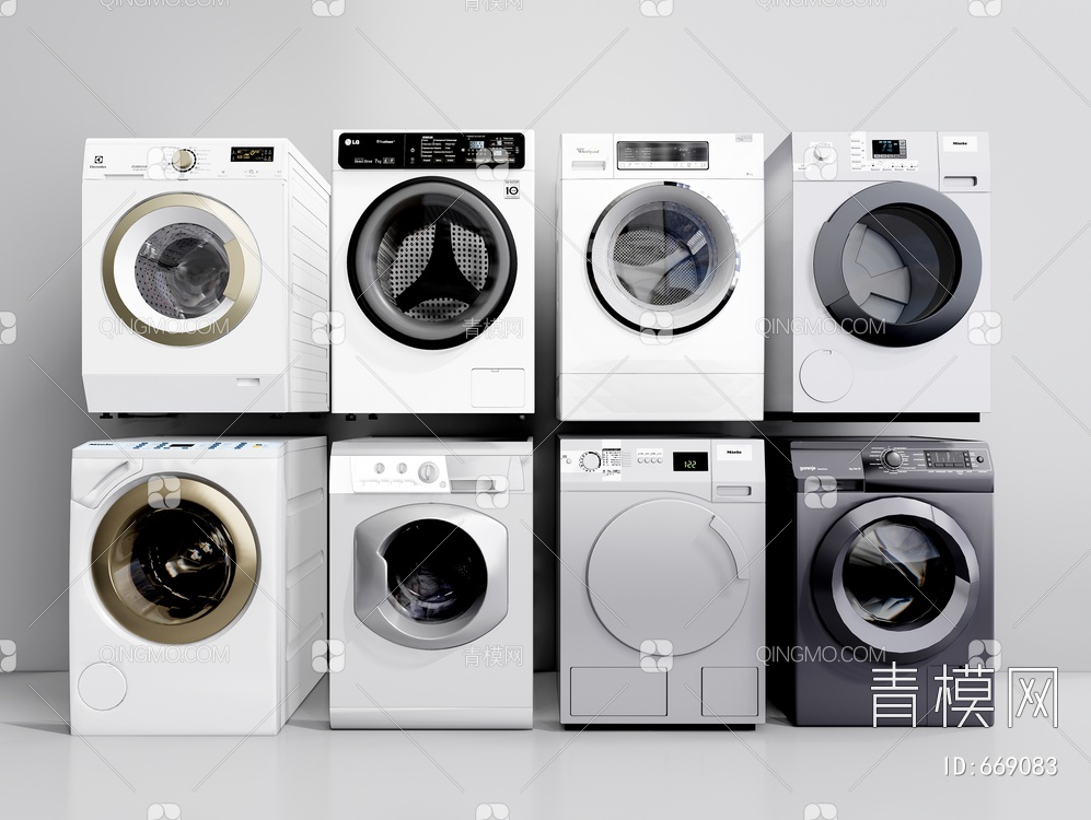 洗衣机 烘干机SU模型下载【ID:669083】