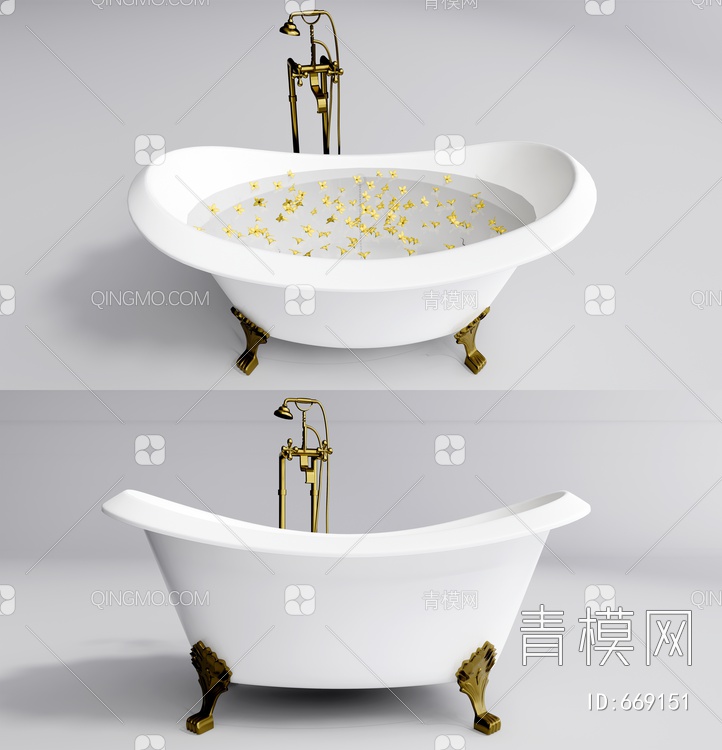 浴缸 坐式浴缸SU模型下载【ID:669151】