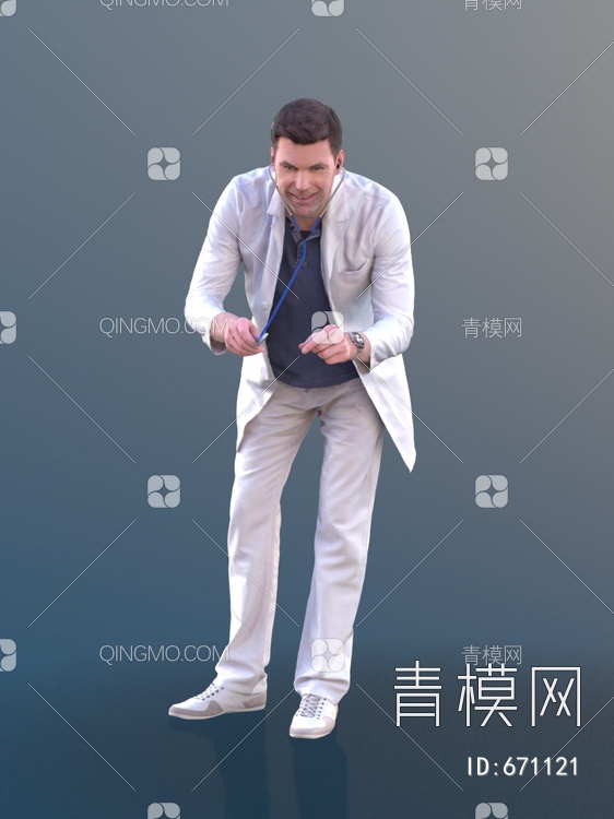 人物，男人 医生3D模型下载【ID:671121】