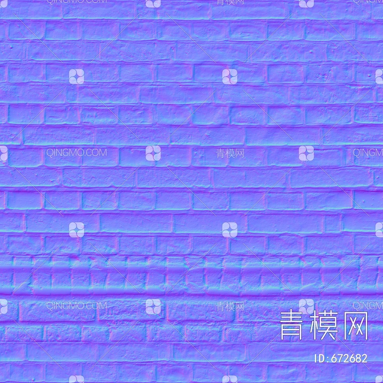砖墙凹凸法线贴图下载【ID:672682】
