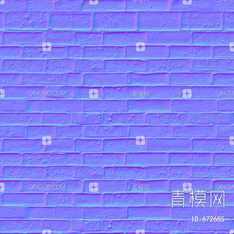 砖墙凹凸法线贴图下载【ID:672685】