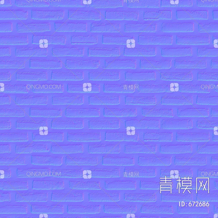 砖墙凹凸法线贴图下载【ID:672686】