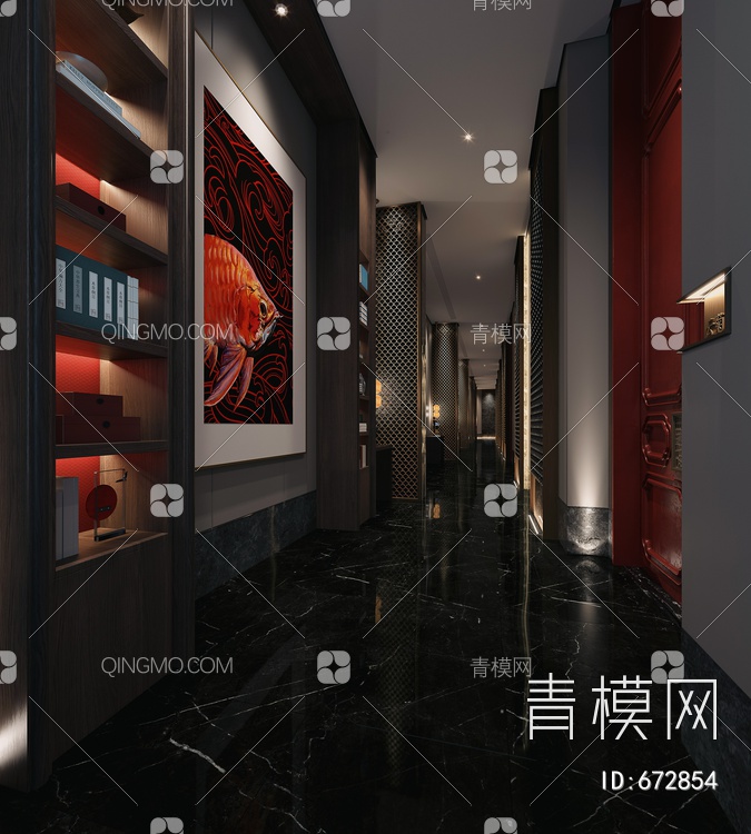 走廊，电梯间3D模型下载【ID:672854】