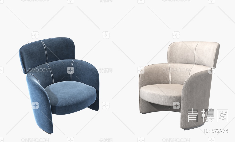 单椅 沙发椅3D模型下载【ID:672974】
