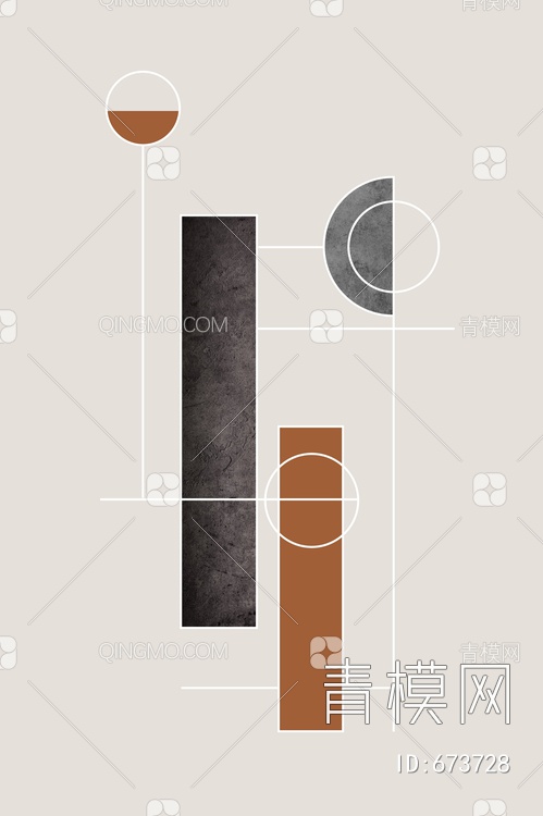 装饰画 抽象画贴图下载【ID:673728】