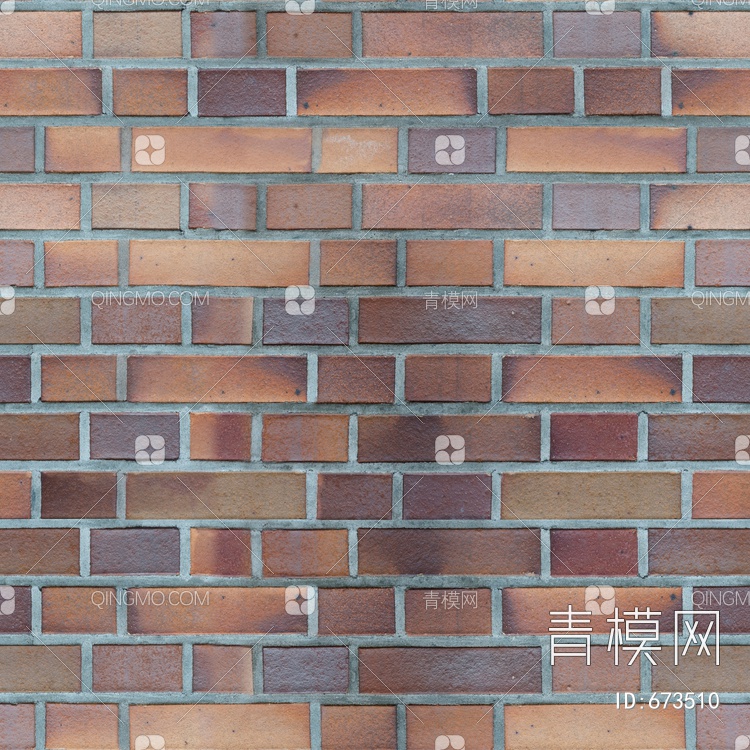 小红砖 砖墙 劈开砖 文化石贴图下载【ID:673510】