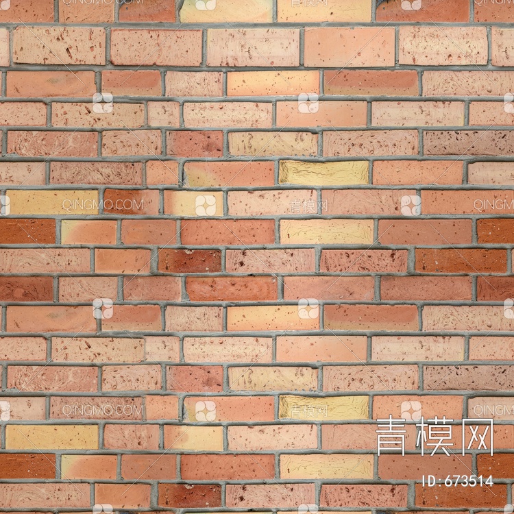 小红砖 砖墙 劈开砖 文化石贴图下载【ID:673514】