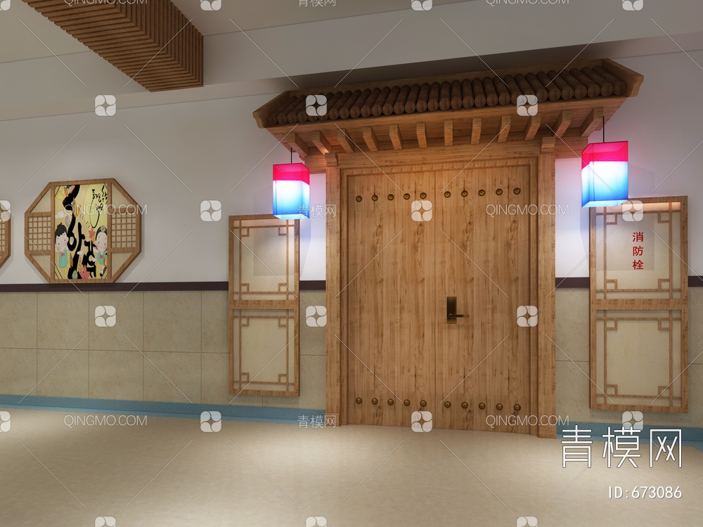 烧烤店门头3D模型下载【ID:673086】