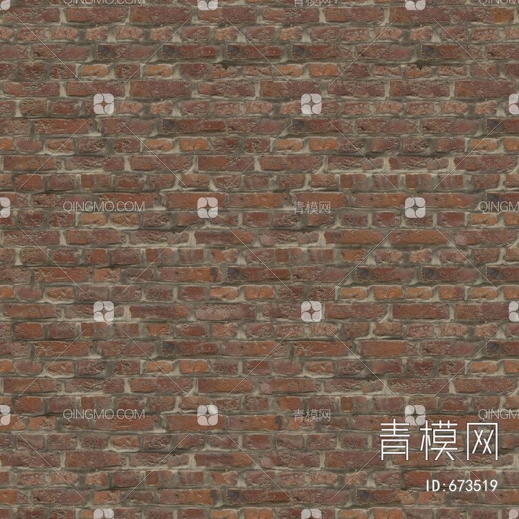 小红砖 砖墙 劈开砖 文化石贴图下载【ID:673519】