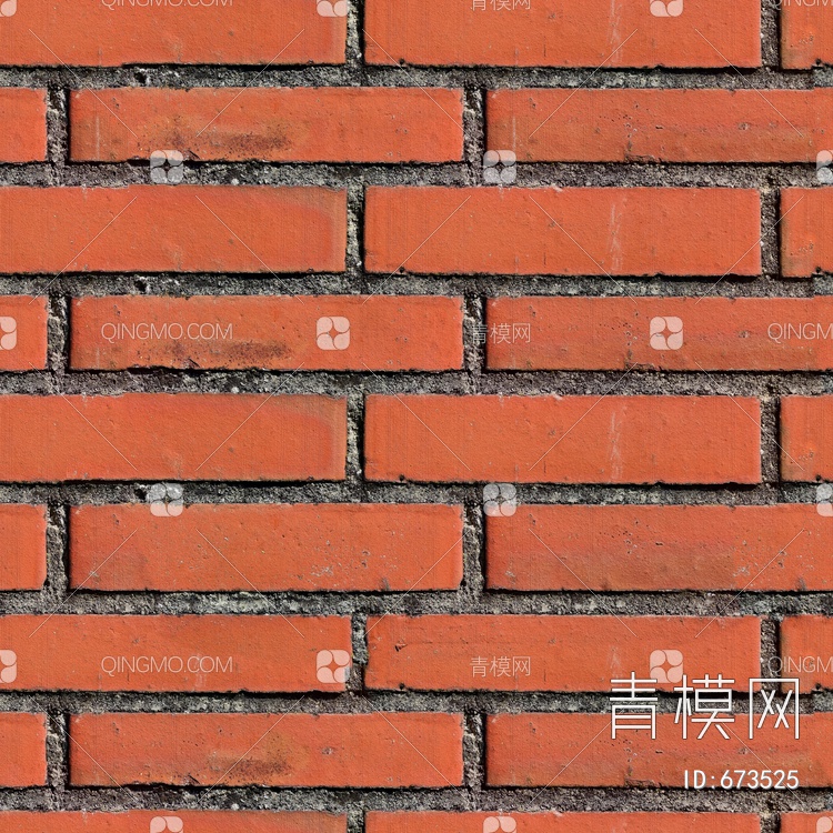小红砖 砖墙 劈开砖 文化石贴图下载【ID:673525】