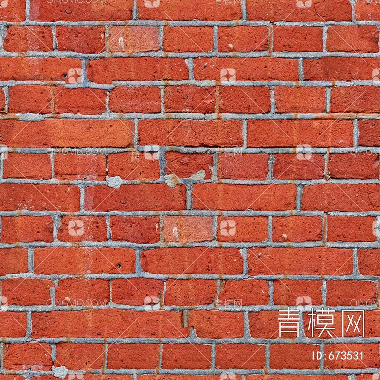 小红砖 砖墙 劈开砖 文化石贴图下载【ID:673531】