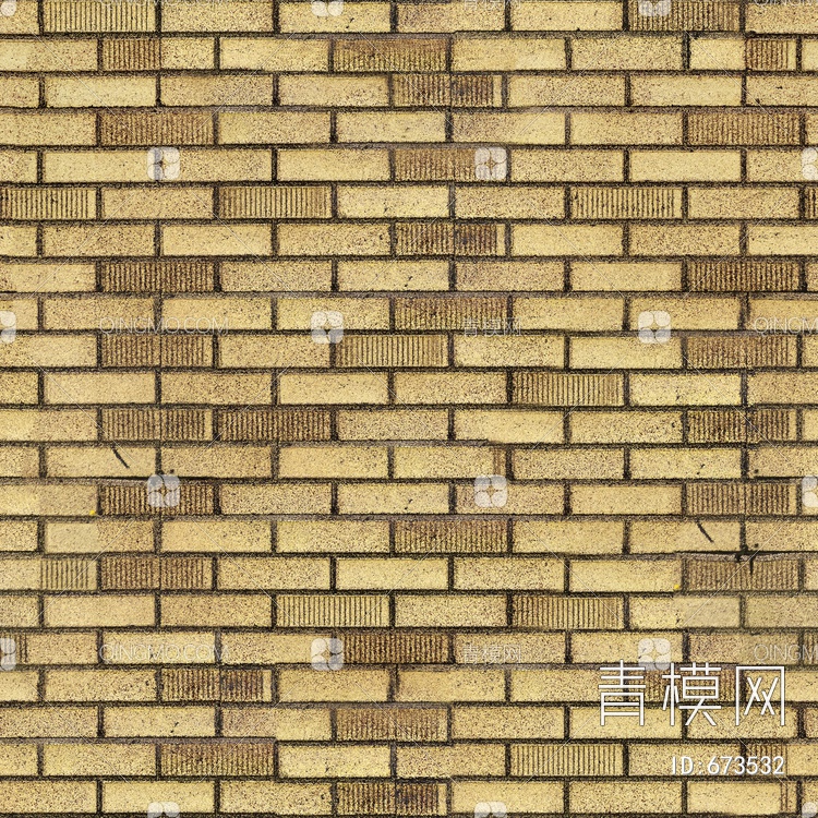 黄色砖 砖墙 劈开砖 文化石贴图下载【ID:673532】