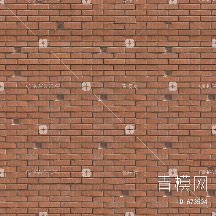小红砖 砖墙 劈开砖 文化石贴图下载【ID:673504】