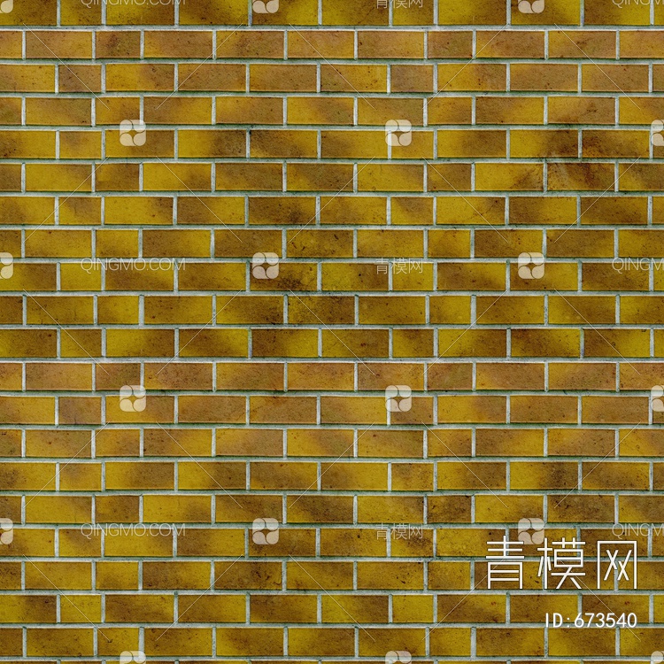 黄色砖 砖墙 劈开砖 文化石 旧墙砖贴图下载【ID:673540】