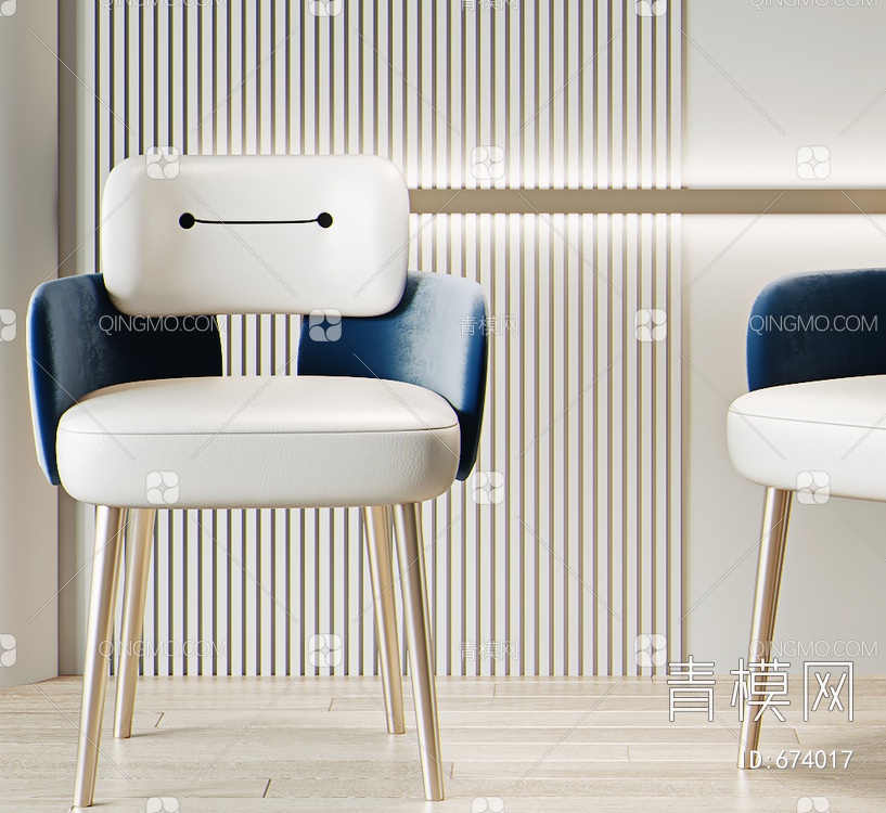 单椅餐椅3D模型下载【ID:674017】